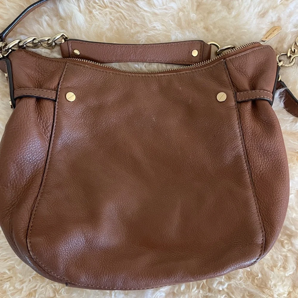 Michael Kors Tan Leather Shoulder Bag with Tassel - Picture 2 of 6